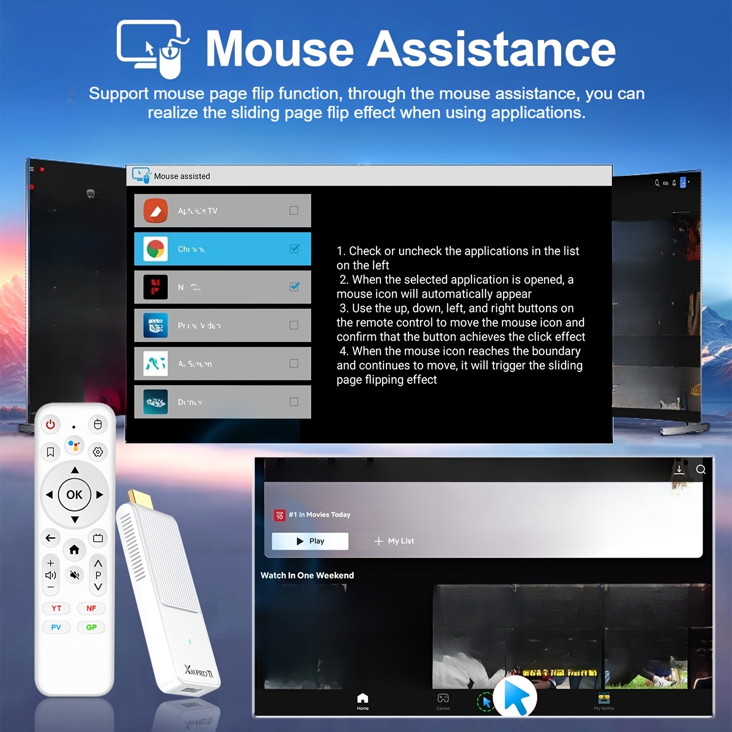 Clé TV intelligente ultra-mini X88PRO T1 blanche, nouveau modèle amélioré, design minimaliste, boîtier décodeur, Wi-Fi 6 double bande, processeur Rockchip RK3518, boîtier TV Internet, prend en charge 4K Ultra HD, lecteur TV, Android 14, sans fil 5.0+, télécommande à commande vocale