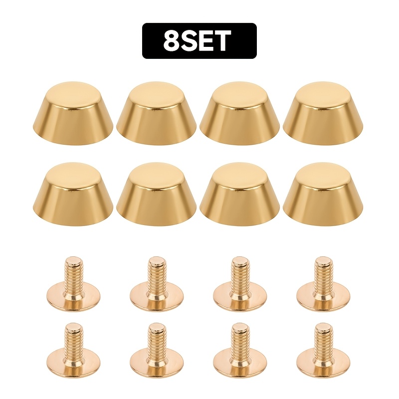 TEMU 8 Set de Rivets à Vis à , Ensemble de Tiges et de de , 11 mm, Têtes Plates en Métal pour Sacs à Main avec Tournevis et Perceuse, Protections de