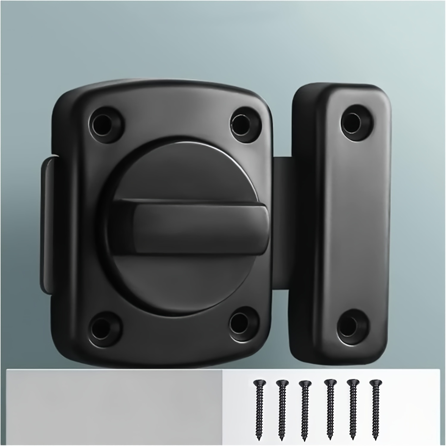 

Black Lock With Latch, Made Of Zinc Alloy, Thick Anti-theft Rotating Latch Lock, Sliding Lock For Bedroom Dormitory Rental Black