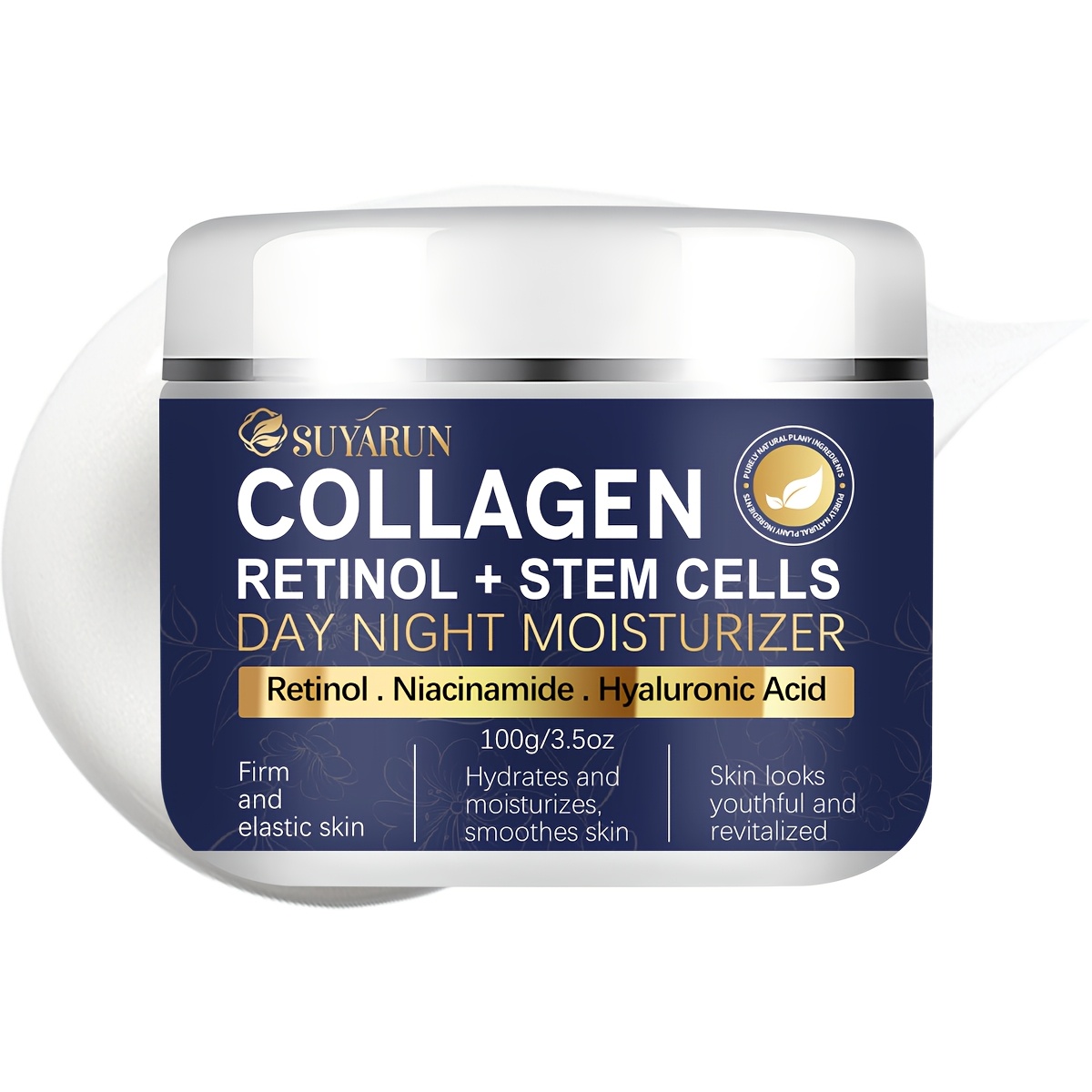Image of Suyarun Advanced Retinol Collagen Cream: Moisturizer With Niacinamide & Green Tea. Hydrates, , Evens Light Beige. Lightweight, Non-greasy. For Face & Neck. Unisex. Ideal Holiday Gift.