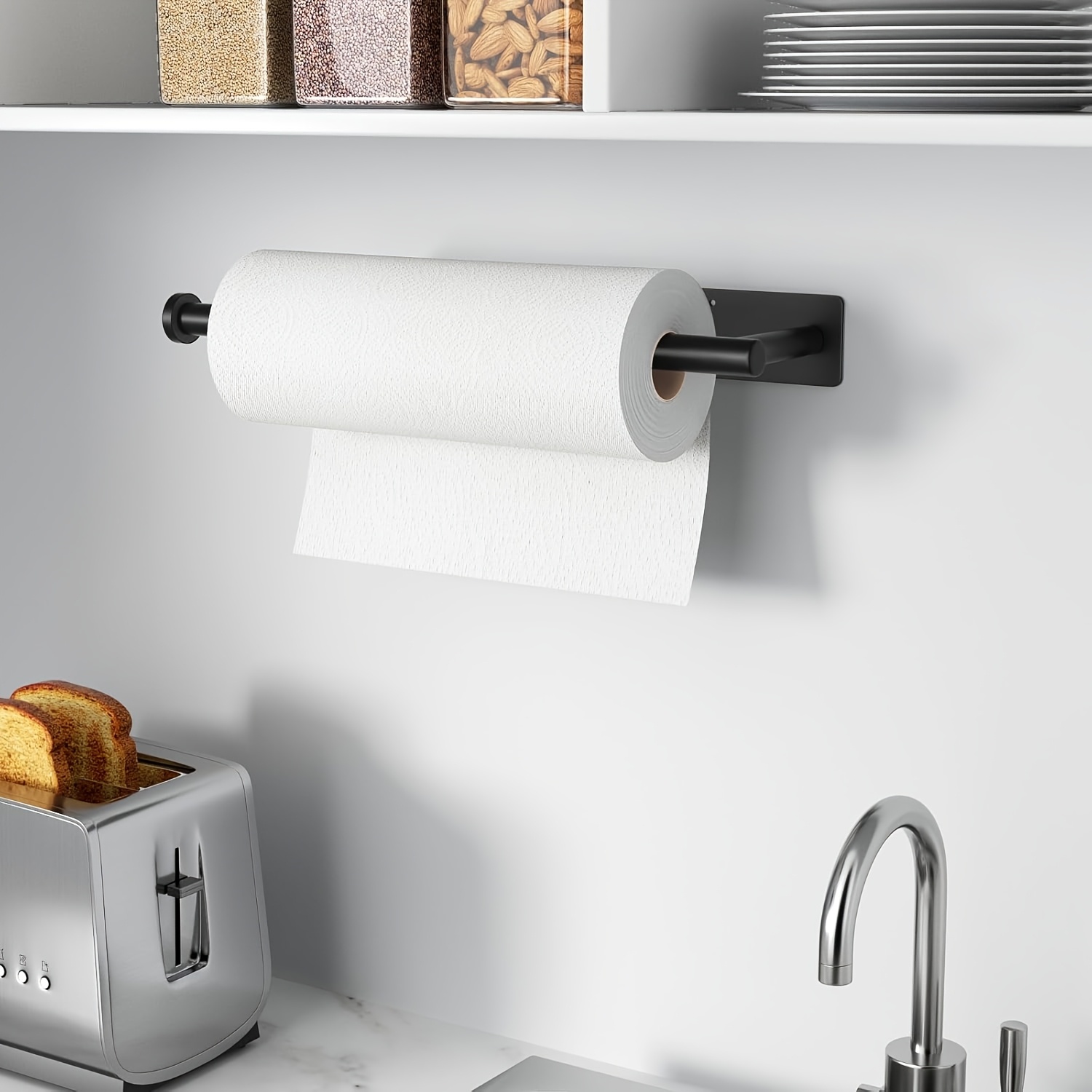 toilet paper holder sticker installation drilling installation dual purpose bathroom and kitchen paper towel organizer toilet paper facial tissue aluminum foil parchment paper dispenser high quality stainless steel durable and sturdy