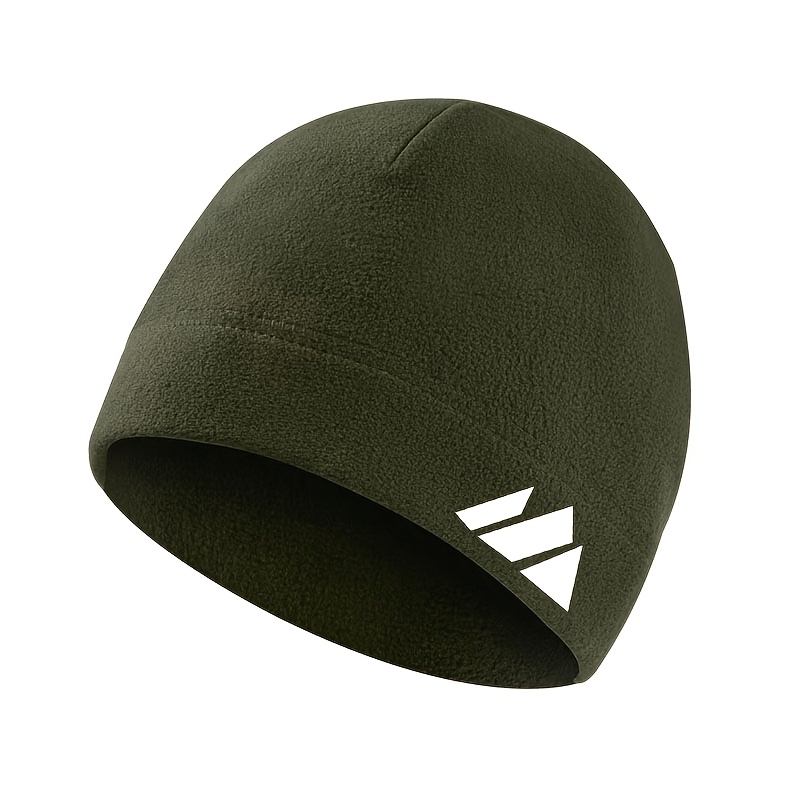 TEMU Thermal Fleece Winter Beanie With Mountain Map Pattern, Lightweight Casual Warm Suitable For Hiking And Running, Warm And Comfortable Headwear