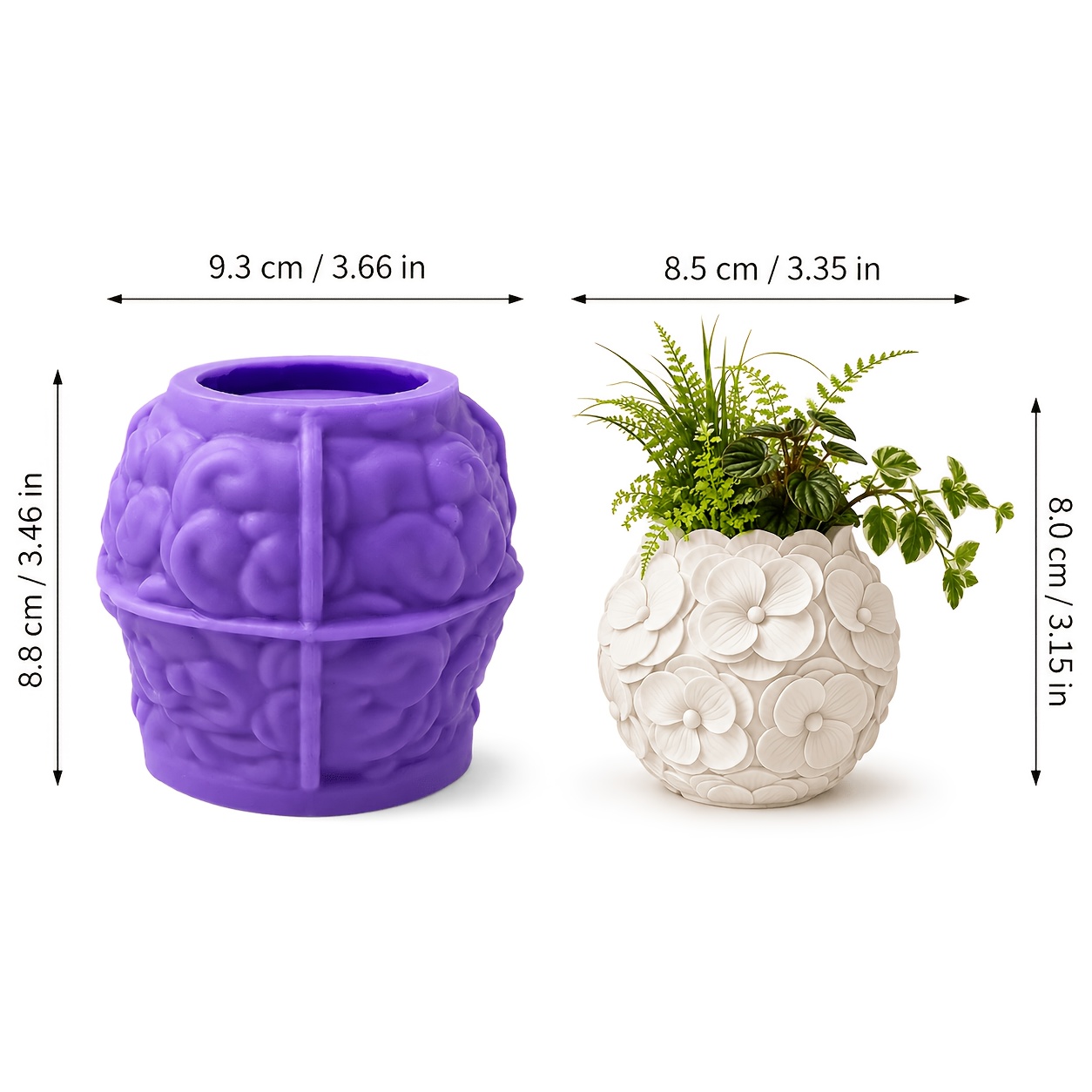 TEMU Resin Silicone Mold, Creative Three-dimensional Chrysanthemum Flower Pot Silicone Mold Set, Gypsum Cement Handmade Flower Vessel Mold, Round