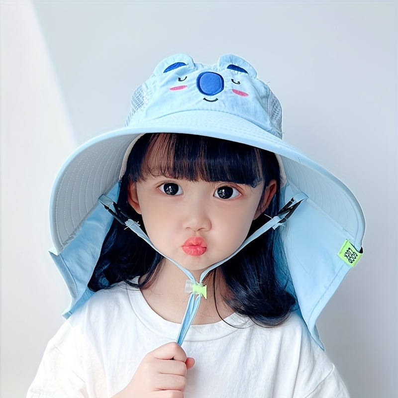 Boys Girls Cute Cartoon Orange Stitching Shawl Hat Quick Dry - Temu