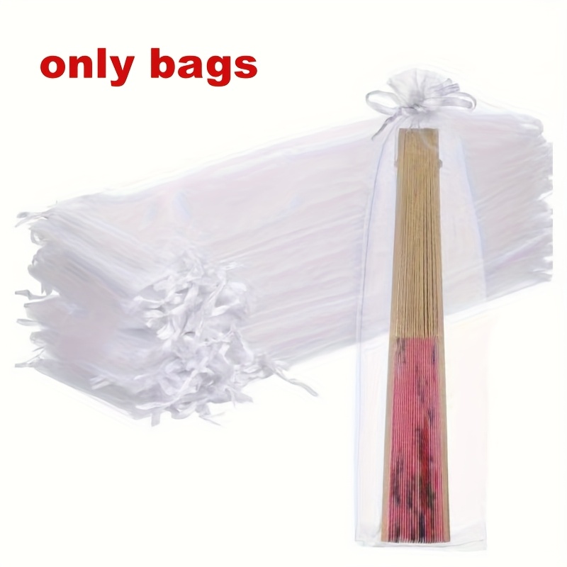 TEMU Juego de 20 piezas, bolsa de organza de 2.36*10.63 pulgadas, bolsa para plegable, bolsa para dulces, estuche para lápices