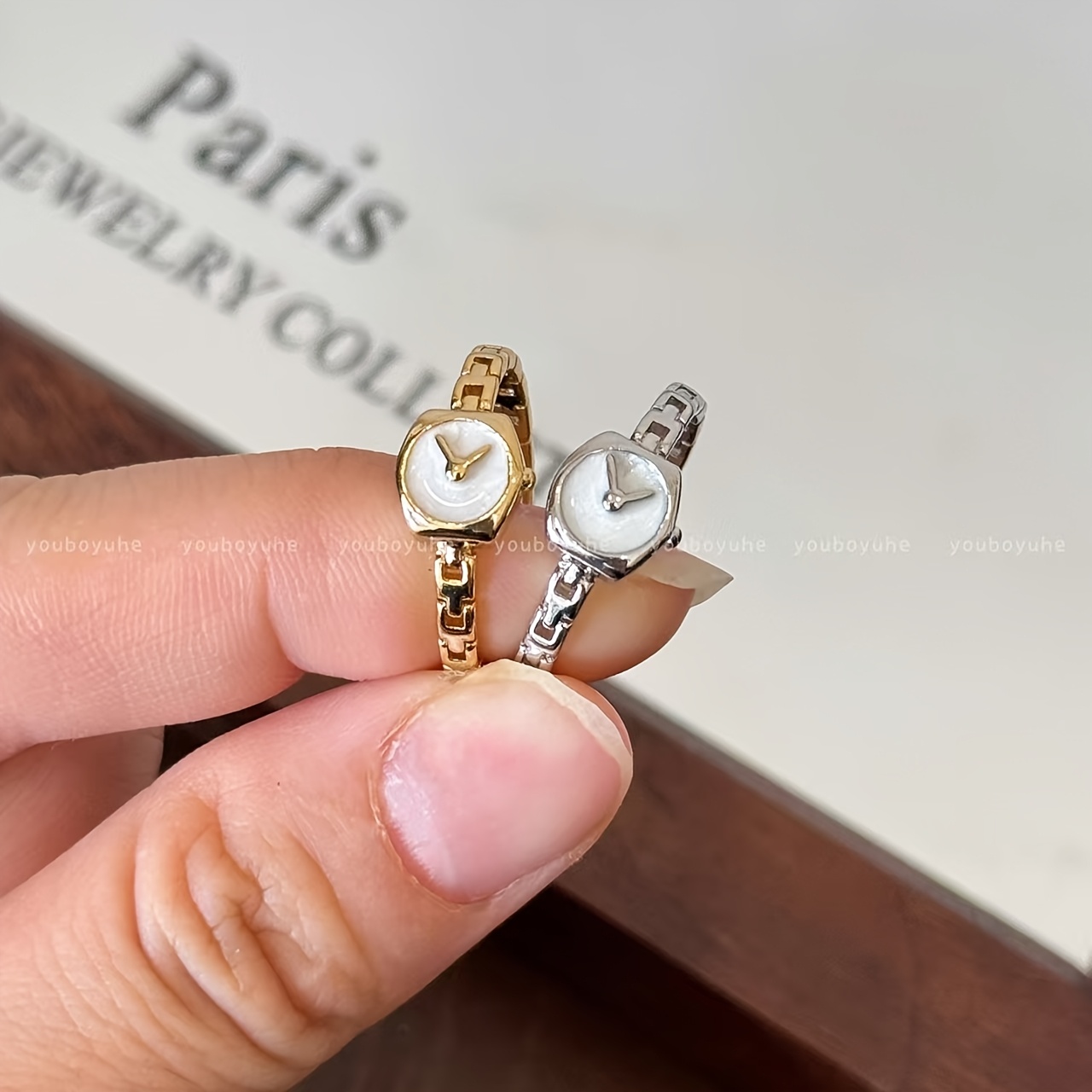 2pcs Vintage Fashion Watch-Style Ring Set