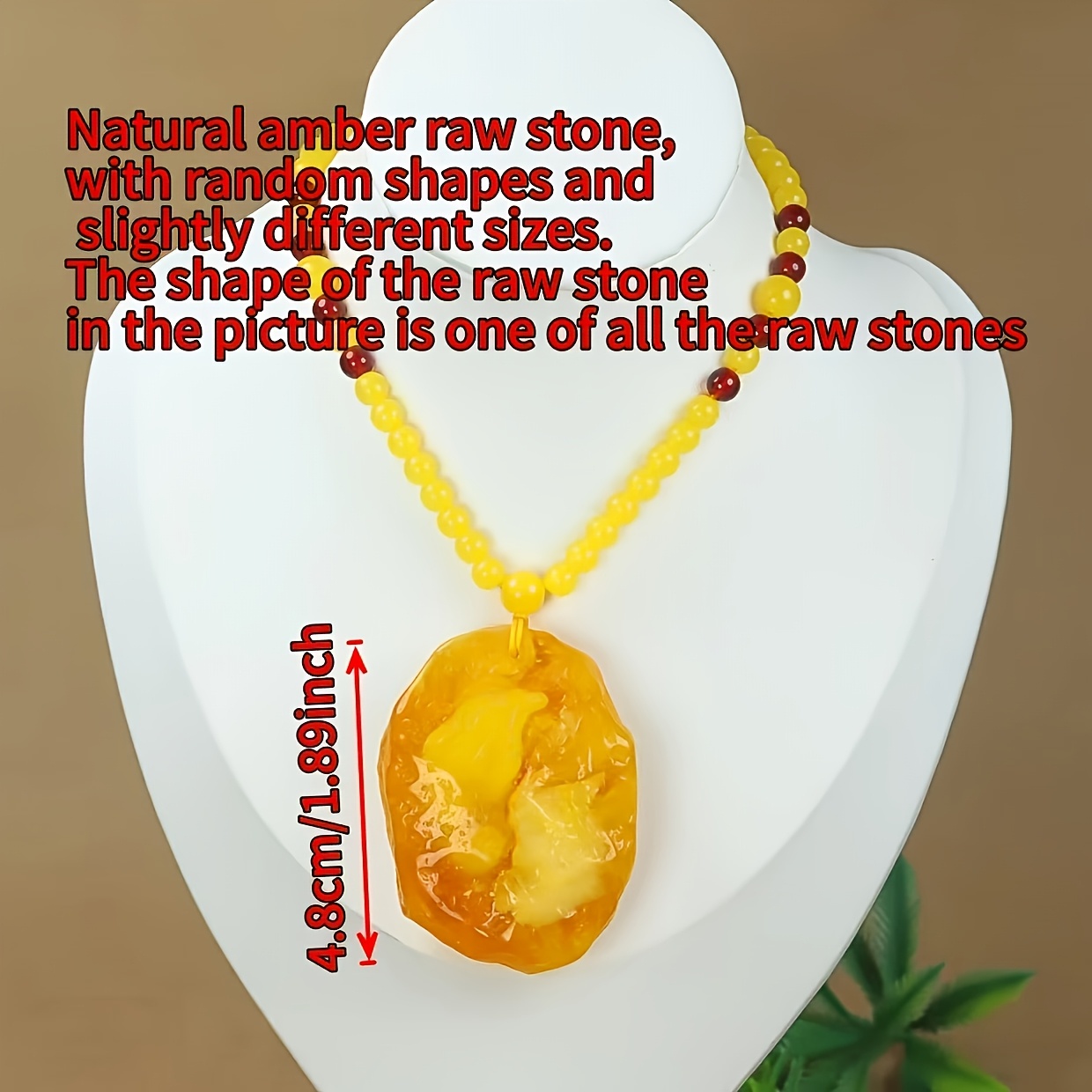 Natural Beeswax Stone Pendant for Men and Women