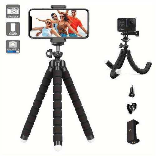 flexible mini phone 360 rotating tripod portable adjustable camera holder with universal clip compatible with smartphones gopros fill lights small digital cameras for photography and video recording