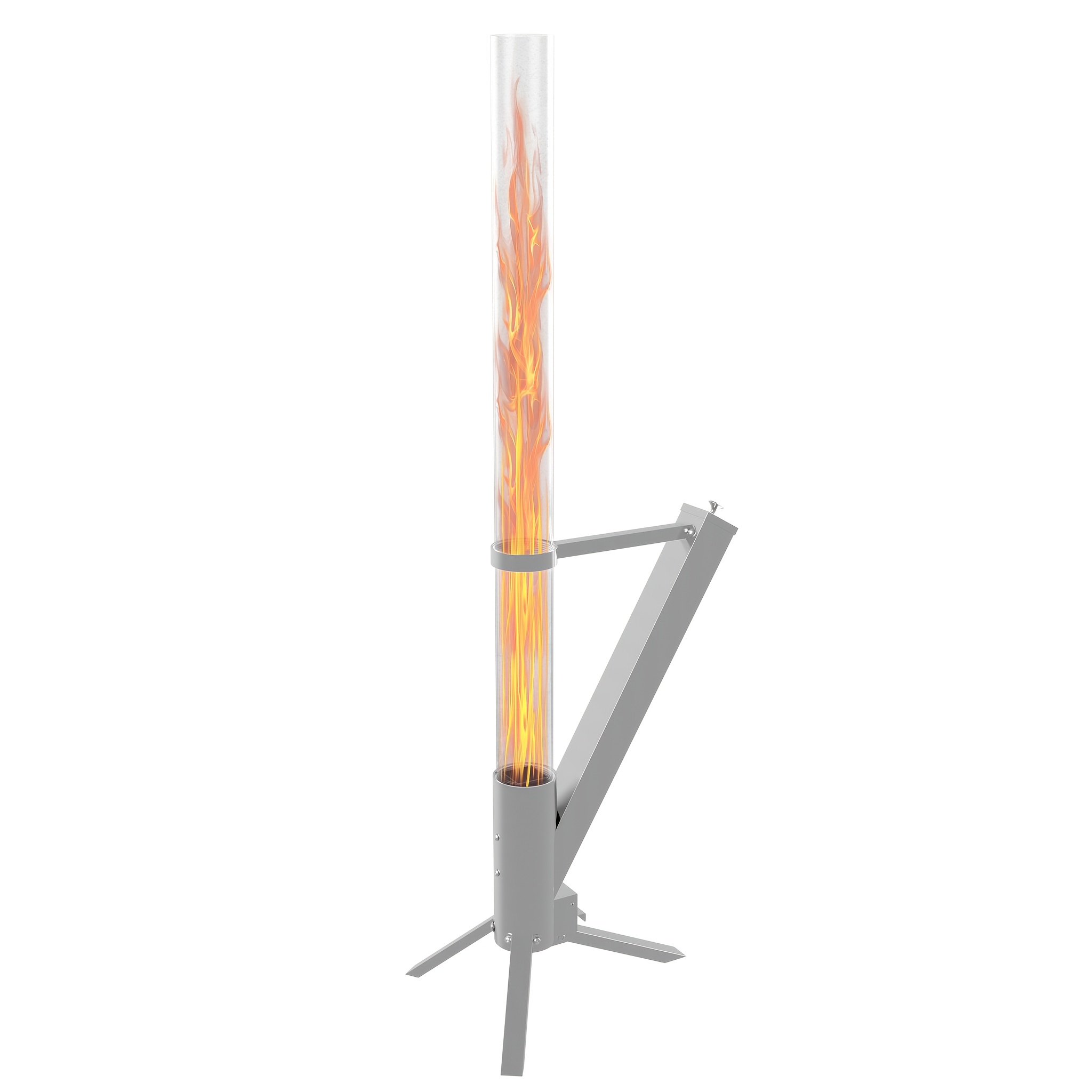 An Independent Outdoor Fire Pit, A Metallic Rocket Stove, Appropriate For Indoor And Outdoor Settings, Such As Patios, , And Gardens, In Black Or Silver