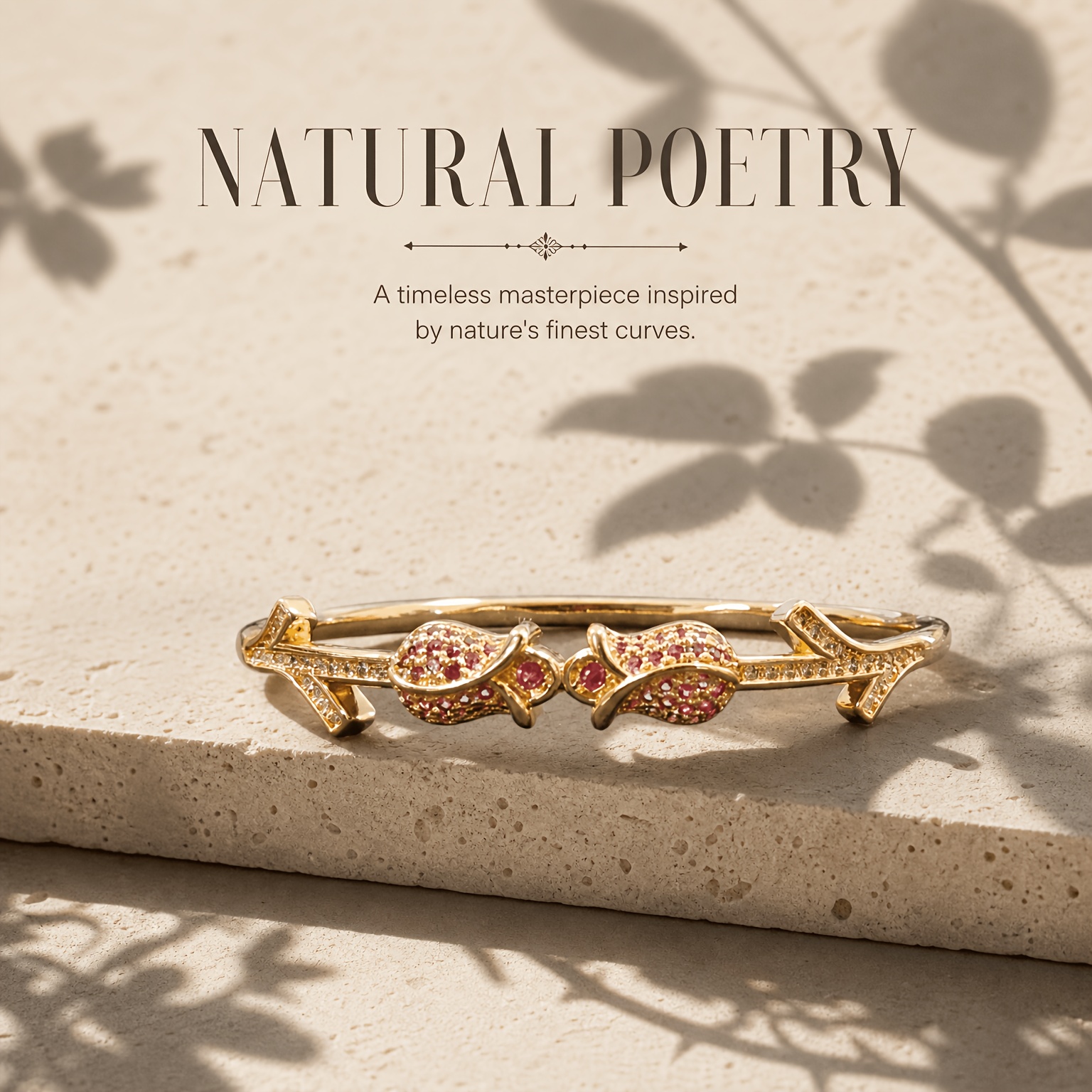 TEMU Arrow Pink Zirconia Full Setting Golden Bangle Women's Rose Light Luxury Bracelet Jewelry