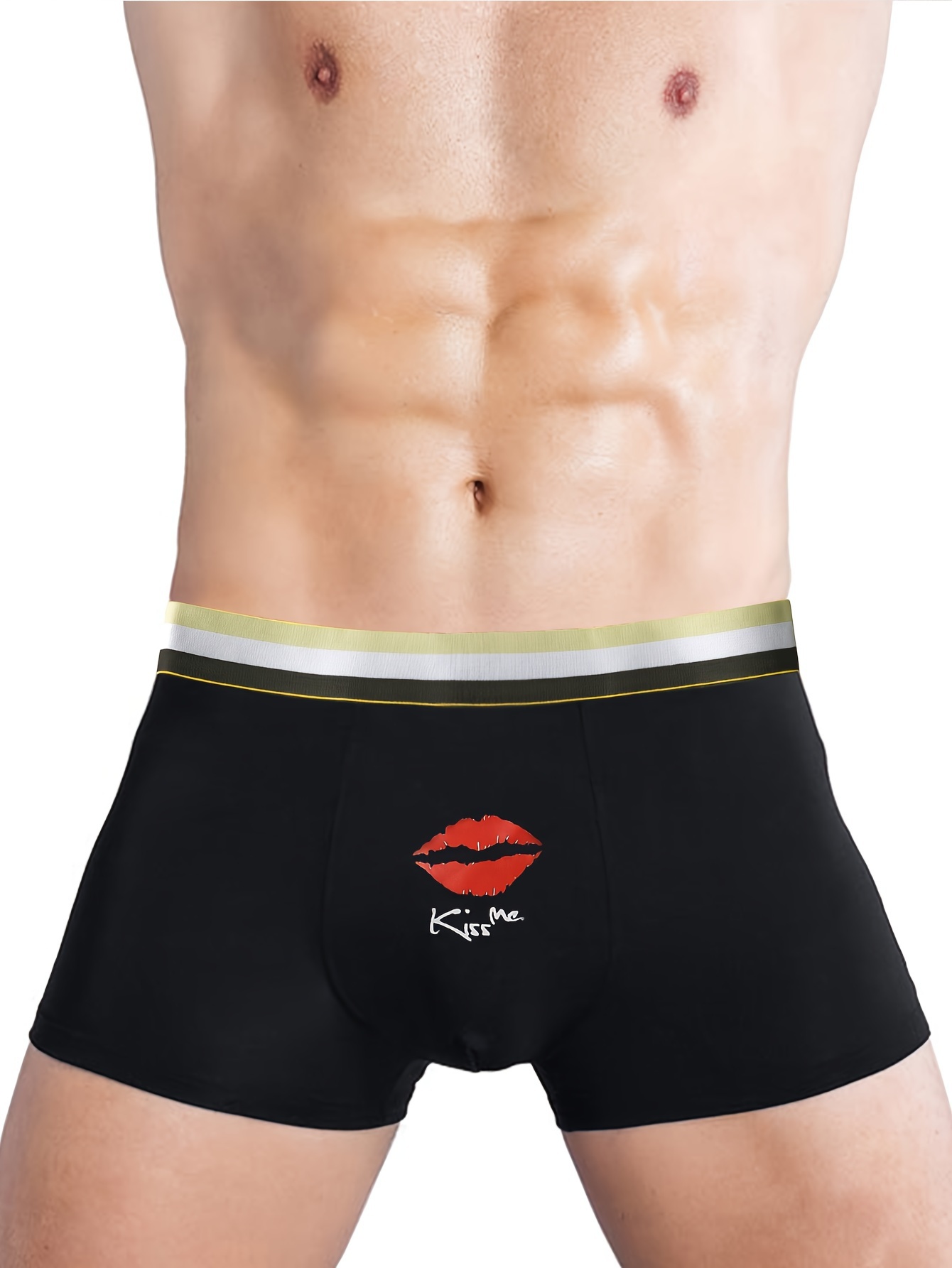 Men's Sexy Lips Print Boxer Briefs Breathable Comfortable - Temu Canada