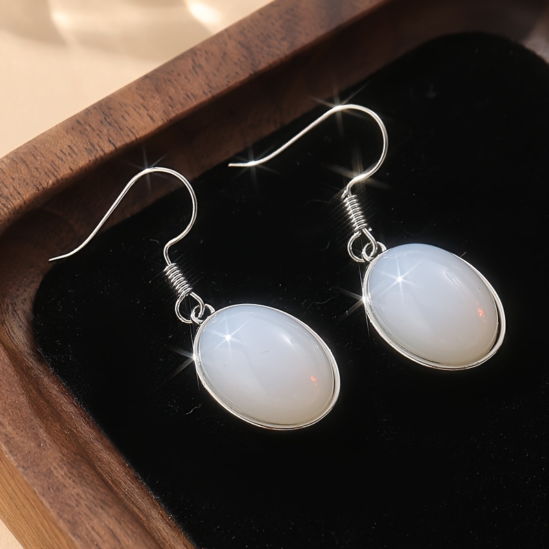 Moonstone Oval Drop Earrings for Weddings & Daily Wear