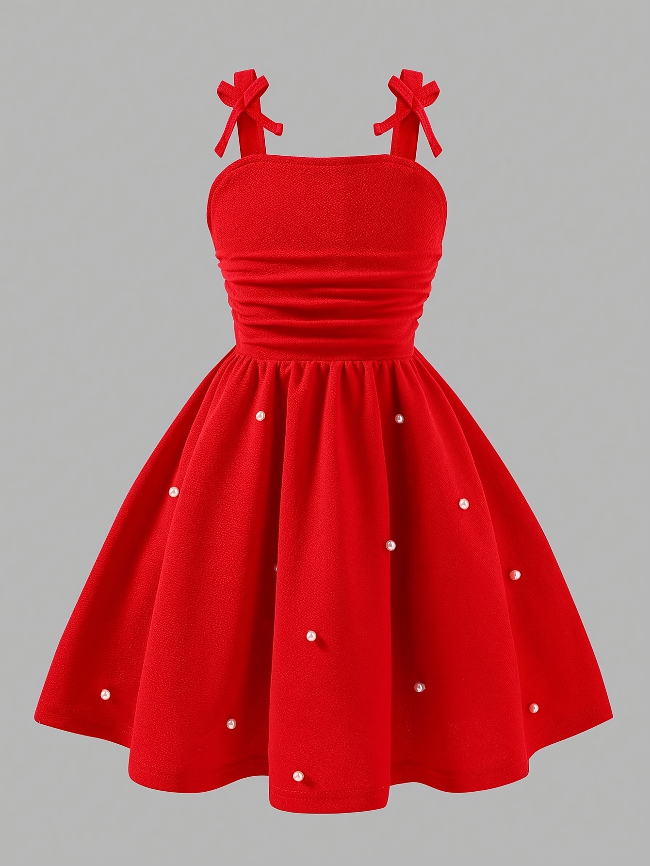 fitted lace wedding dress Christmas Tree Smocked Red Corduroy Dress – Classic Whimsy main image 0