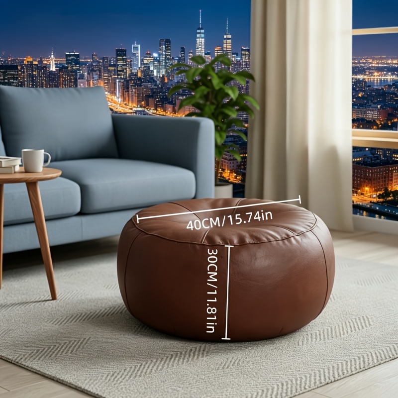 2-pack of Storage Beanbag Chair Covers - Pumpkin Oval Shape, Suitable for Storing Clothes. It Has Storage Function and Is Suitable for Outdoor Use. It Is Comfortable and Soft, Made of Thickened Faux Leather (filling Not Included).