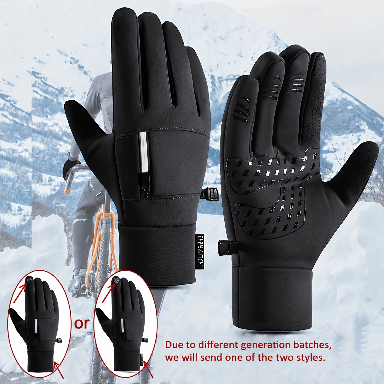 TEMU Fashionable Winter Gloves For Men, Touchscreen Warm Cycling Gloves, Mountaineering Sports Gloves, Women's Thermal Gloves