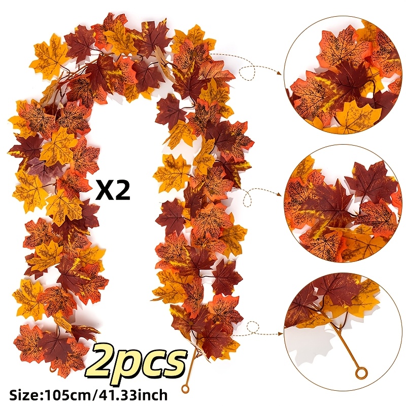 TEMU 2 pezzi Autunnale, , Simulazione di Fiori di Foglie d'Acero di , a , Decorazione, Festa del Raccolto Autunnale, Festa, , per Porta d', Parete,