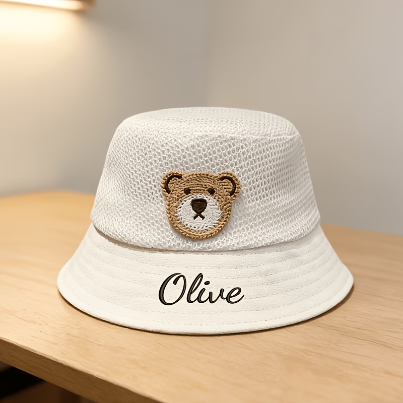 TEMU Custom Embroidered Hat - Breathable Mesh With Name/text, Adjustable Size Suitable For School, Beach, Commuting, Gifts For Birthdays, Vacations &