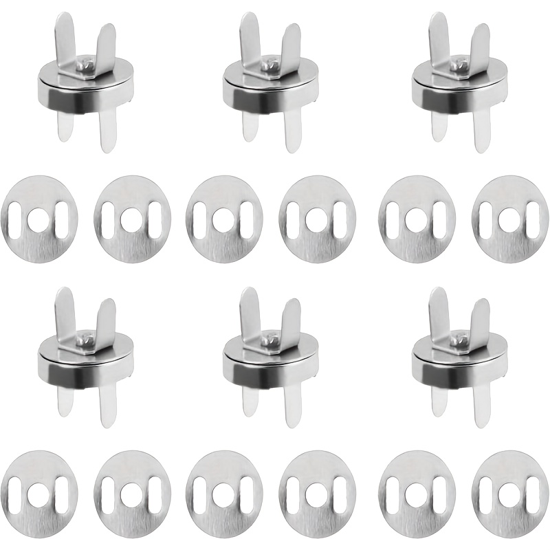 TEMU 6 Set (24 pezzi) Set di Bottoni da 14 mm - Chiusure a in Metallo per Cucito, Artigianato, Portafogli, Borse, Abbigliamento, Pelle - 4 Colori -