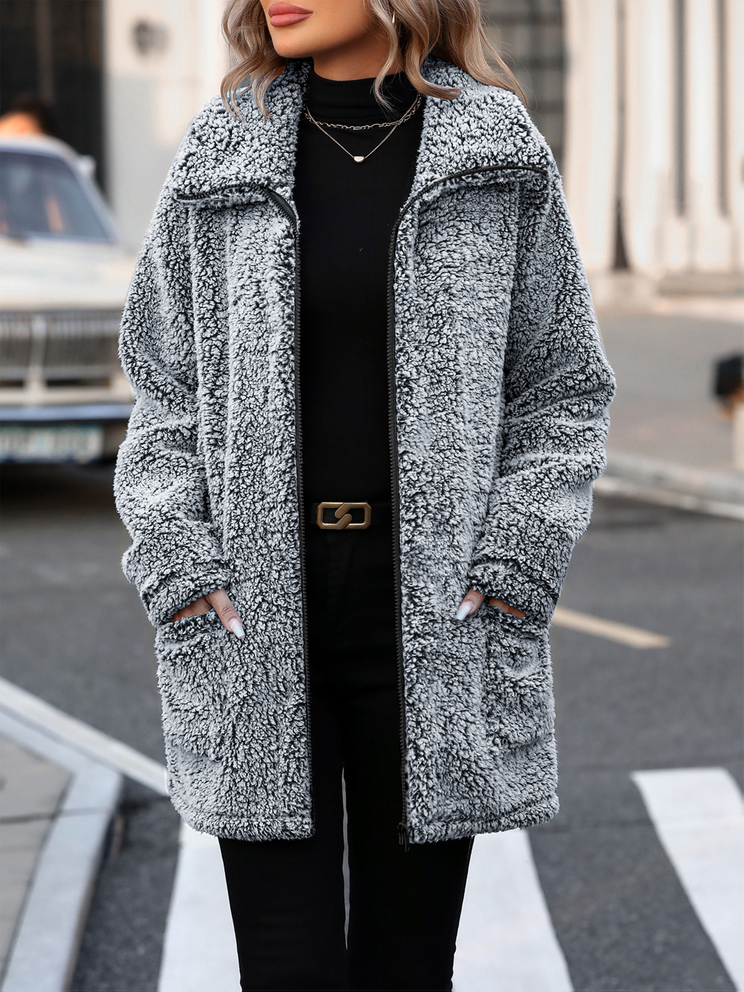 casaco de inverno elegante e aconchegante para mulheres Temu Brazil