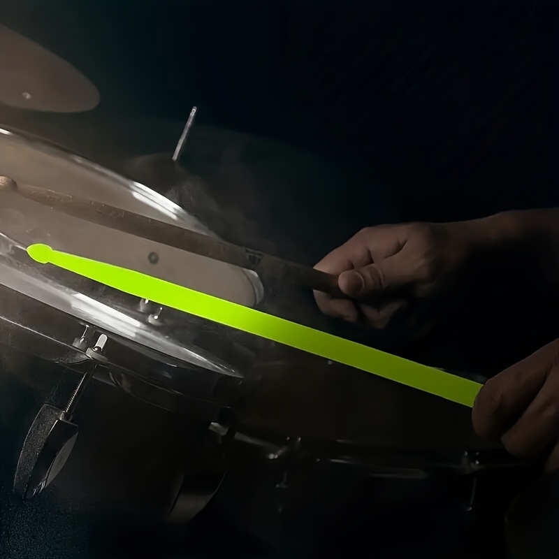 5A Batería Fluorescente - Cabeza de Batería con Color Neón y Luz en la Oscuridad con 5 Tamaños Vibrantes (Blanco, Rosa, Azul, Verde, Morado) para Jazz y Bateristas Principiantes - Accesorios de Batería de Alta Calidad No Eléctricos, Accesorios de Batería, Batería Vibrante, Diseño Luz en la Oscuridad