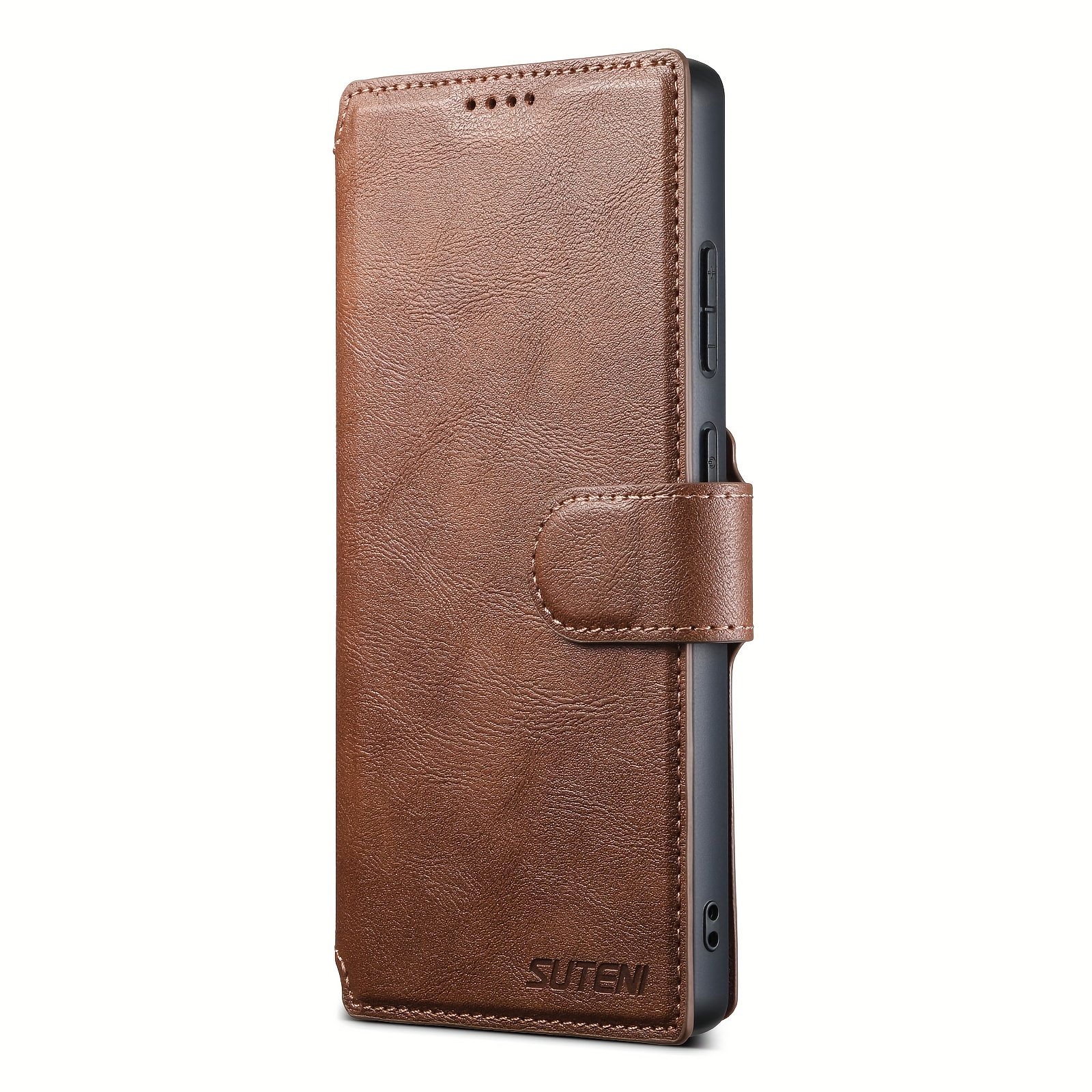 TEMU Phone Case For Galaxy S22/s23/s24/s25 Cover, Luxury Leather Premium Pu Magnetic Full-body Protection, Wireless Charging Magnetization Function