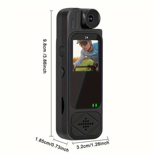 portable 2k ultra hd video recorder with 180 rotating lens 2k handheld stabilizer pocket camera full body camera for vlogging life recording usb rechargeable black vlogging camera modern gadget durable construction camcorder