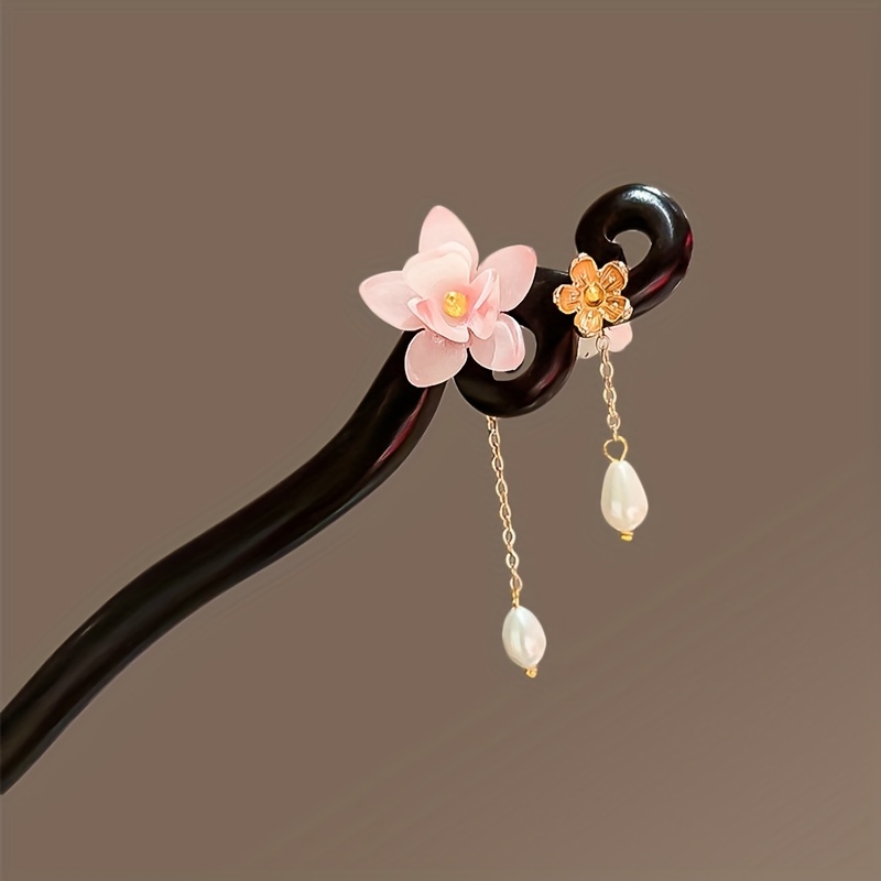 

Elegant Cherry Tassel Hairpin - Wooden Hair Stick For Women, School & Chic，gifts For Wife Mother Girlfriend Holiday Gifts