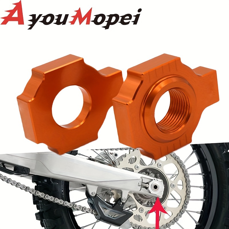 

Rear Axle Chain Adjuster Slider For 125 200 250 300 380 400 450 520 525 540 Exc Sxs Motorcycle Regulator Tension Fastener