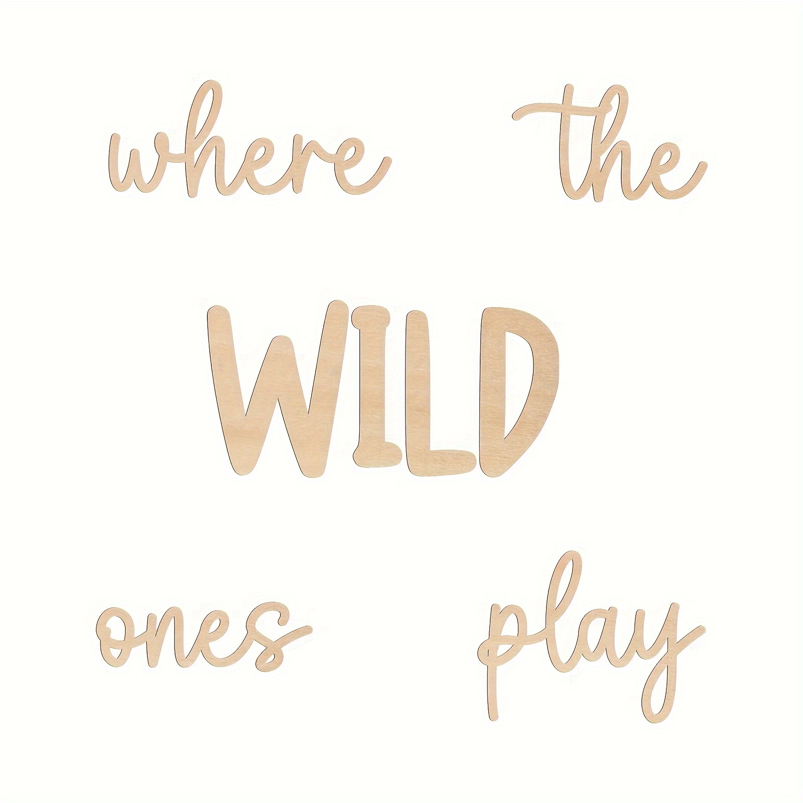 Image of 4mm Thick Set Of Whimsical "savage Play Area" Wooden Wall Signs - Kids Playrooms And Nurseries, Charm And Whimsy, Great For Birthdays And Holidays