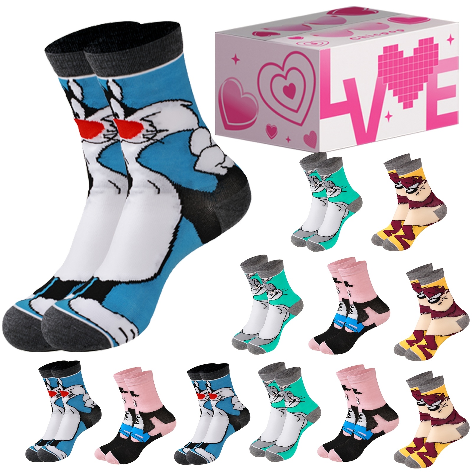 

12 Pairs Funny Socks Character Patterned Dress Socks