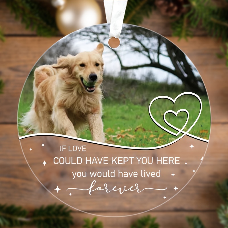 

1pc Custom Pet Memorial Acrylic Christmas Ornament - 3.9" Photo Decoration For Remembrance, Heartfelt Tribute To Dogs/cats - Personalizable Keepsake For Holiday Decor, Sympathy Gift Without Feathers