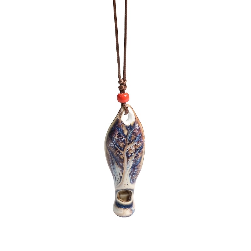 TEMU 1 pièce, Pendentif Accessoire de Collier Sifflet Feuille Vintage en Céramique