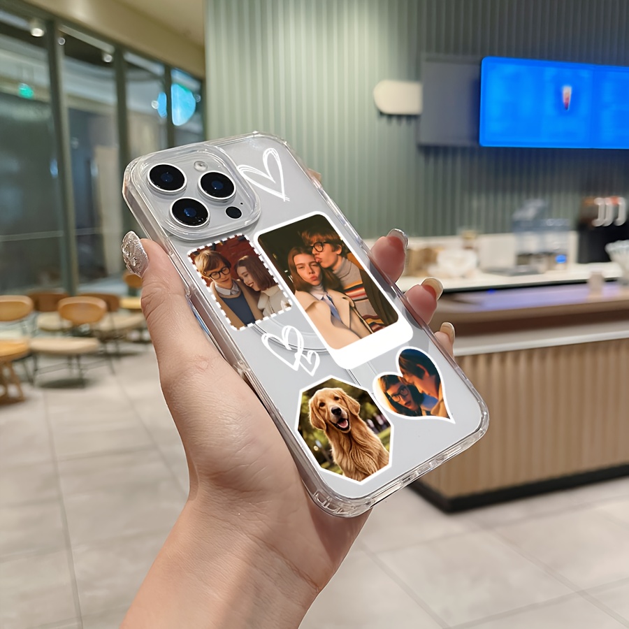 Custom Photo Phone Case - Premium Magnetic Silicone Cellphone Cover for iPhone 16 Pro Max/ 15 Plus/ 14/ 13/ 12/ 11, for Samsung S25 S24 S23 S22 S21 S20 Ultra Plus Couple Holding Hands Design for Lovers, Birthdays, Anniversaries & Family