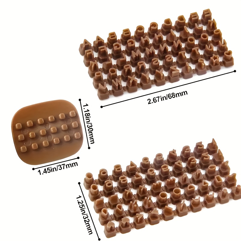 TEMU Timbri piccoli marroni, mini timbri in plastica con lettere e , set di timbri in ceramica con lettere e , strumenti in ceramico per goffratura e