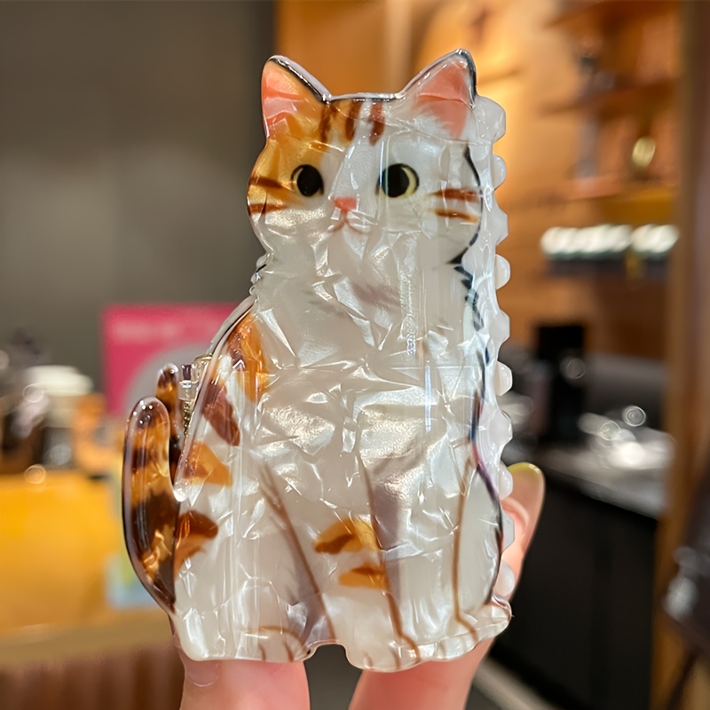 TEMU 1 ud. Clip rascador versátil para gatos, clip rascador acrílico estampado, lindo accesorio para el pelo de gato, adecuado para uso diario,