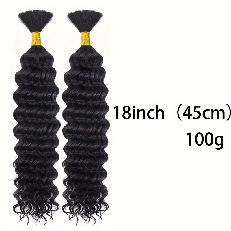 Deep Wave Bulk Human Hair for Braiding 100g One Bundle/Pack No - Temu