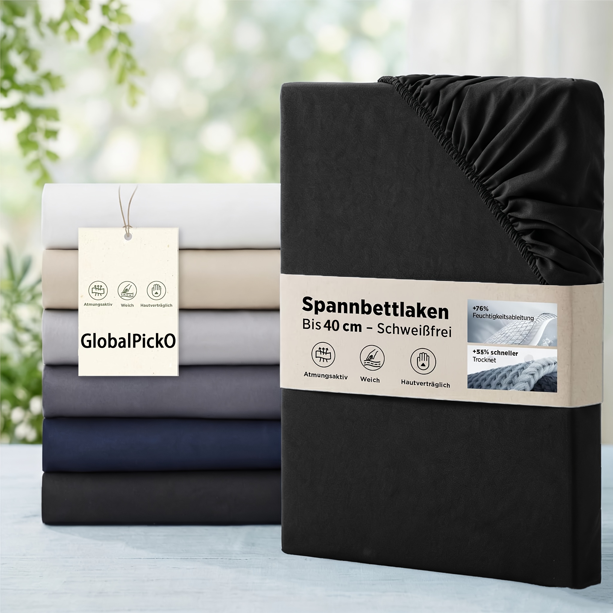 Image of Extra Deep Fitted Sheet, Sheet - Up To 40cm, Summer Fitted Sheets With Elastic, For Box Spring Beds And Thick Mattresses, Breathable And Quick-drying