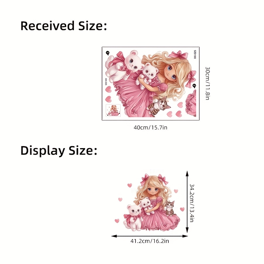 Kitty Princess Wall Art - Cute Cartoon Stickers With Bow, Design, Perfect Birthday Gift
