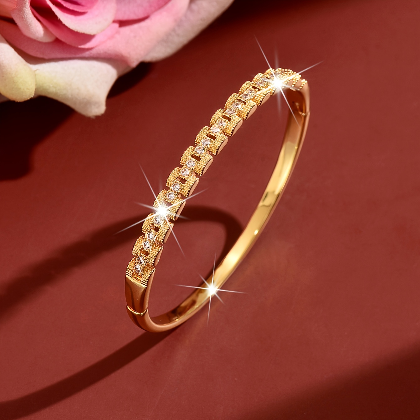 Women's Radiant Rhinestone Bangle for Elegant Occasions
