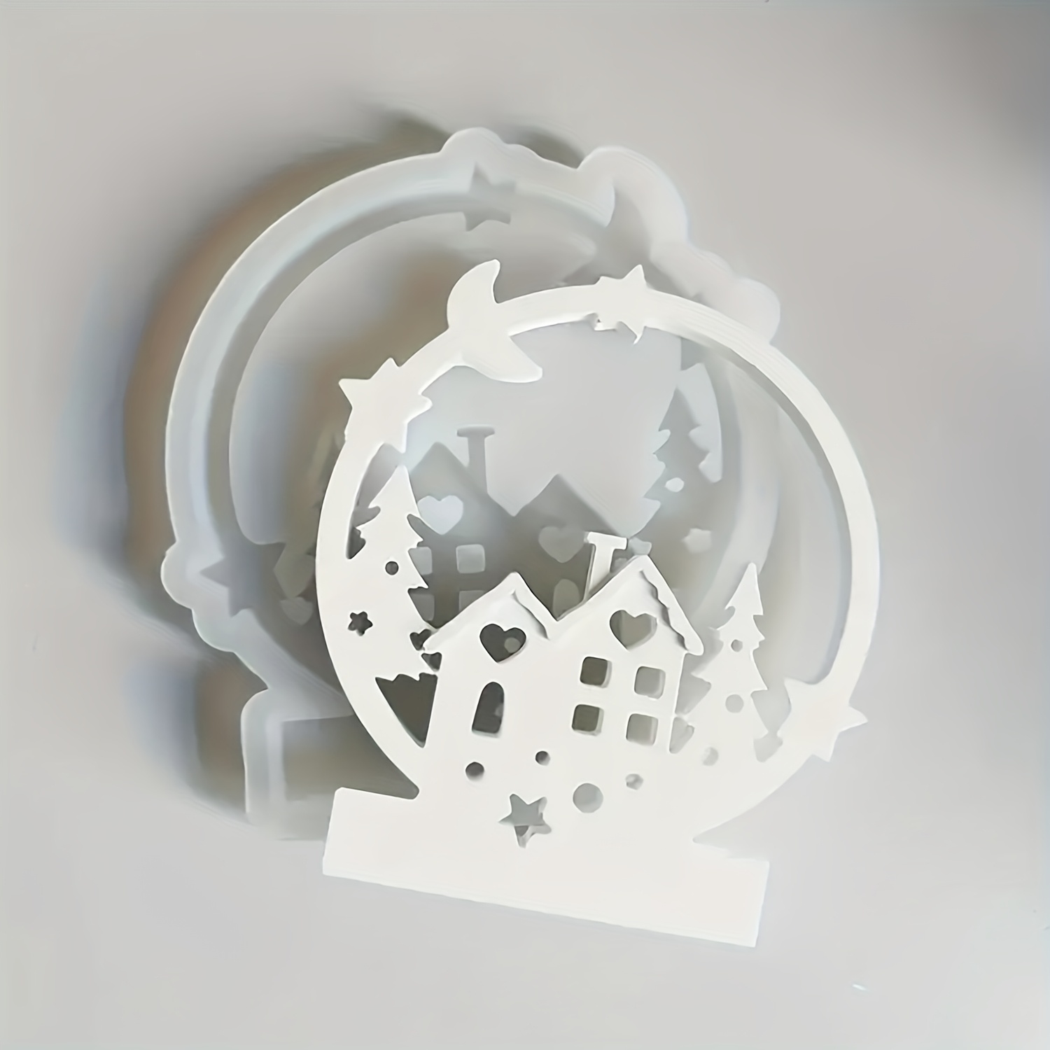 Image of Star Series Ornament Fresh Silicone Mold Tea Light Silicone Mold House Tree Insert Candle Holder Aromatherapy Plaster Mold Air Freshener - Scented Bead Freshener - Epoxy Resin - Candle Soap Mold