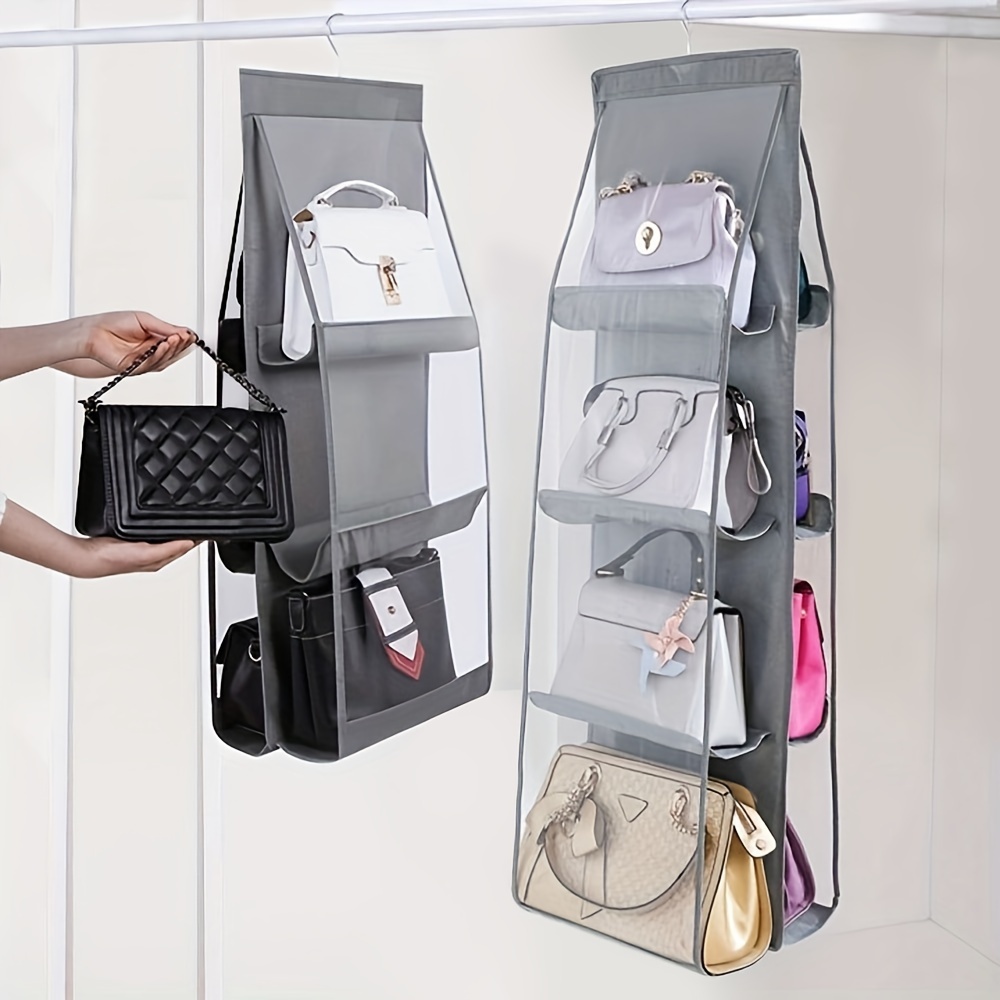 

1pc Handbag Hanging Organizer, Closet Storage Bag, Clear Hanging Shelf, Purse Bag Collection Storage Holder, Closet Space Saving Organizers