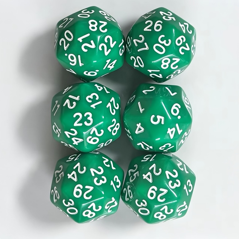 D30 30-Sided Green Polyhedral Dice for Role-Playing Games