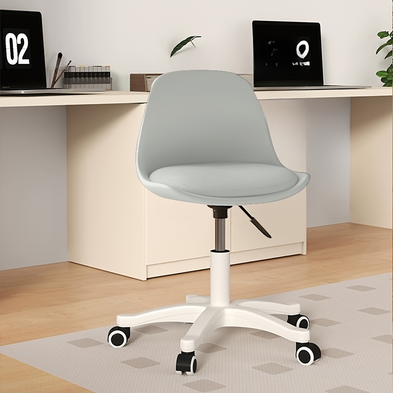 Image of Teenage Girl' Chair, Armless Adjustable Height Plastic Chair With Soft Cushion, , Suitable For Teenagers' Office Use.
