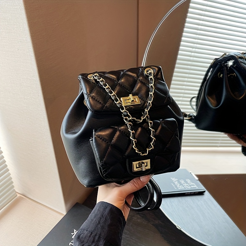 rhombus chain womens backpack spring fashion - Temu Bahrain