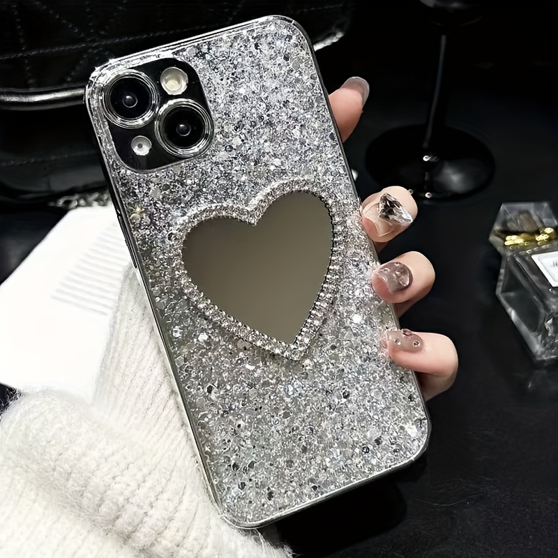 TEMU Phone Case - Makeup Mirror Electroplated Phone Case Suitable For Iphone 17 17pro 15 14 13 12 11 Phone Case Protective Cover