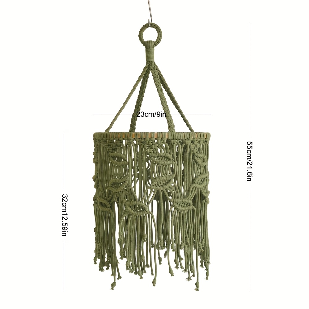 Abat-jour Macramé Mural Fait Main - Avec Franges - Couleur Beige - Décoration Bohème