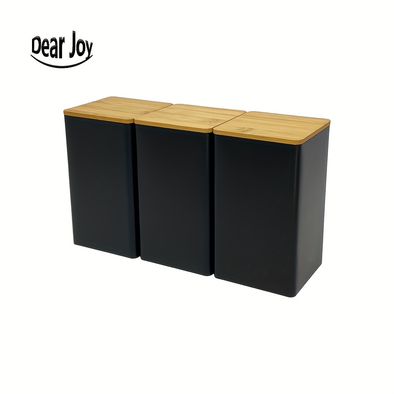 Image of Set Of Tin Cans With Bamboo Lids Candle-making Containers Storage Boxes Metal Round Cans Tea Cans Empty Tea Cans Metal Tea Cans Craft-making Cans Candle-making Cans Iron Cans Tea Cans Coffee Cans