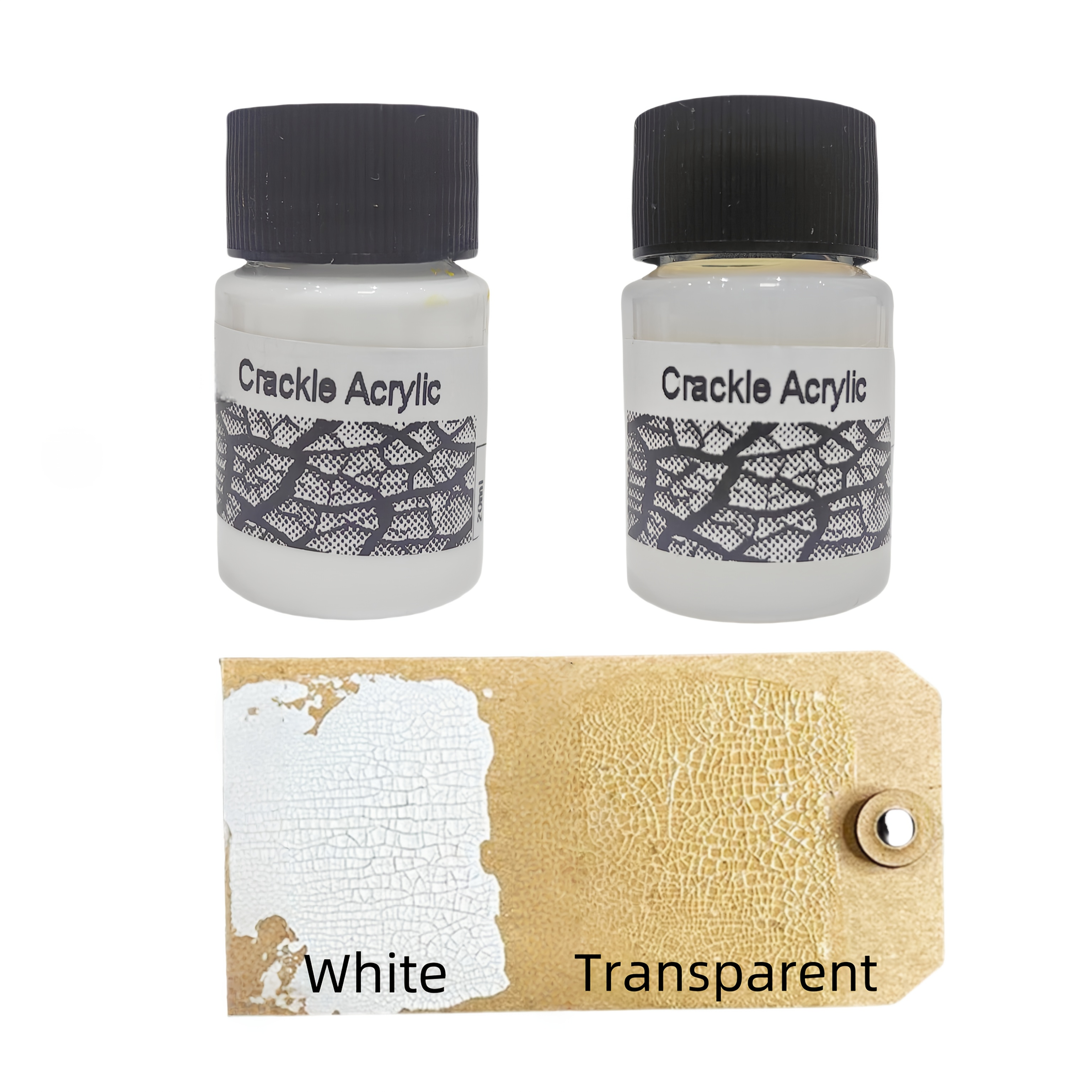 TEMU Crackle Acrylic Set, Transparent Acrylic Paint, Hand-painted Colorful Paint, Effect Shaping Paste, Essential For Artists (20ml/color)