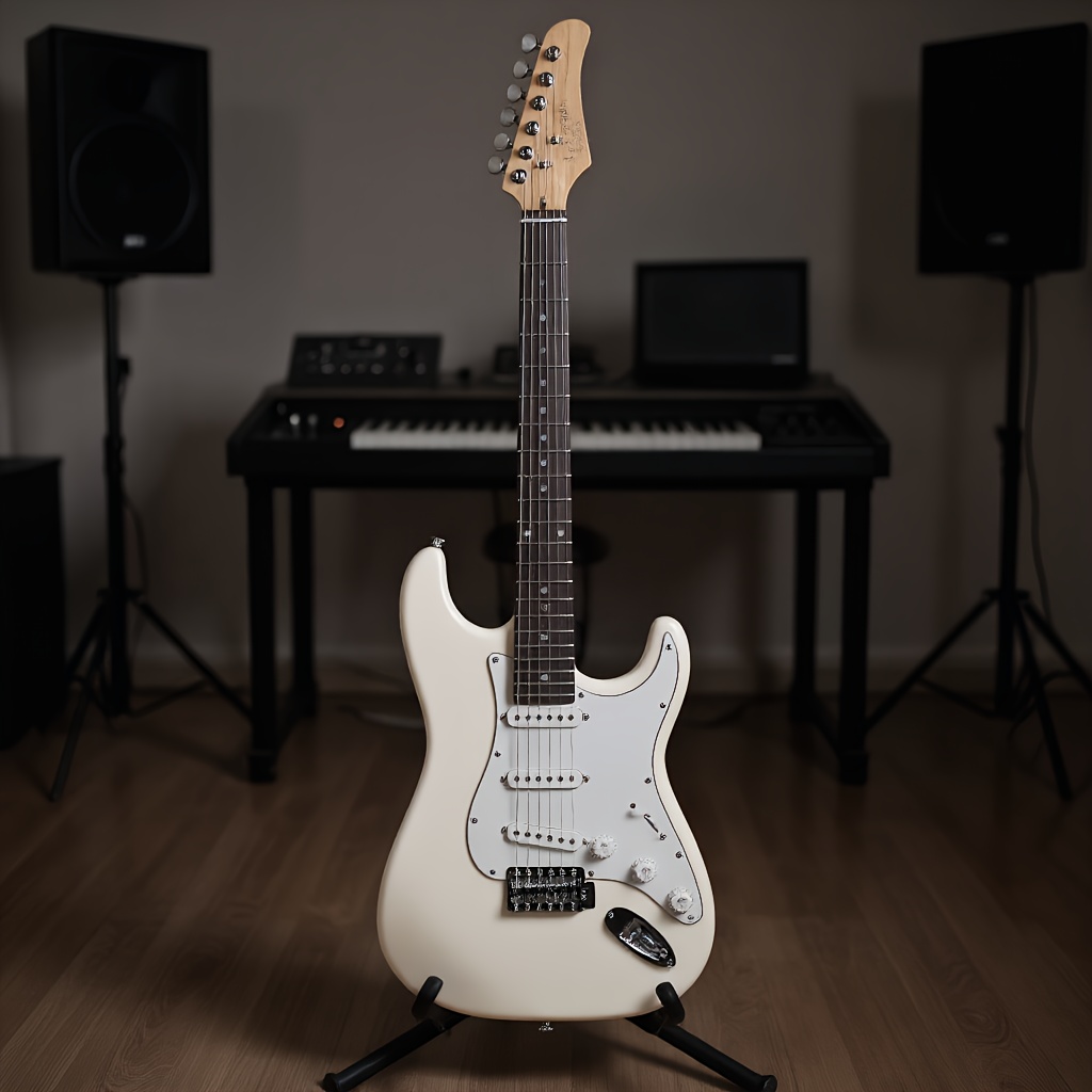 TEMU Fingerboard Electric Guitar White
