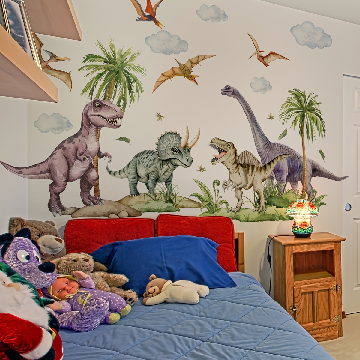 a set of two creative dinosaur   stickers bedroom living room entrance   decoration stickers self   ms3337 yl